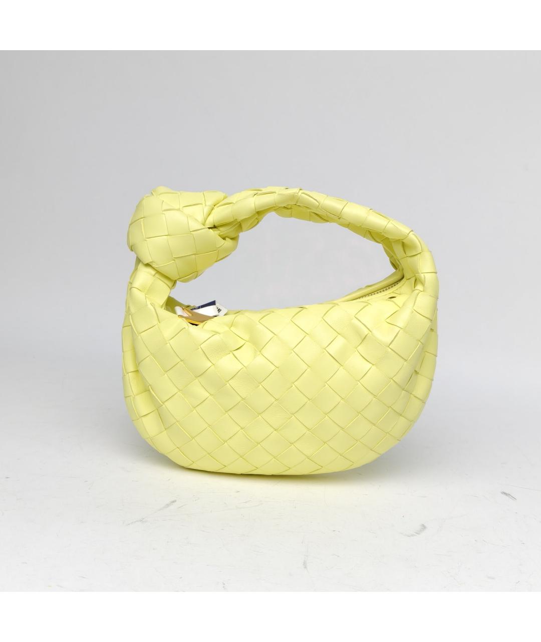 BOTTEGA VENETA Желтая кожаная сумка с короткими ручками, фото 4