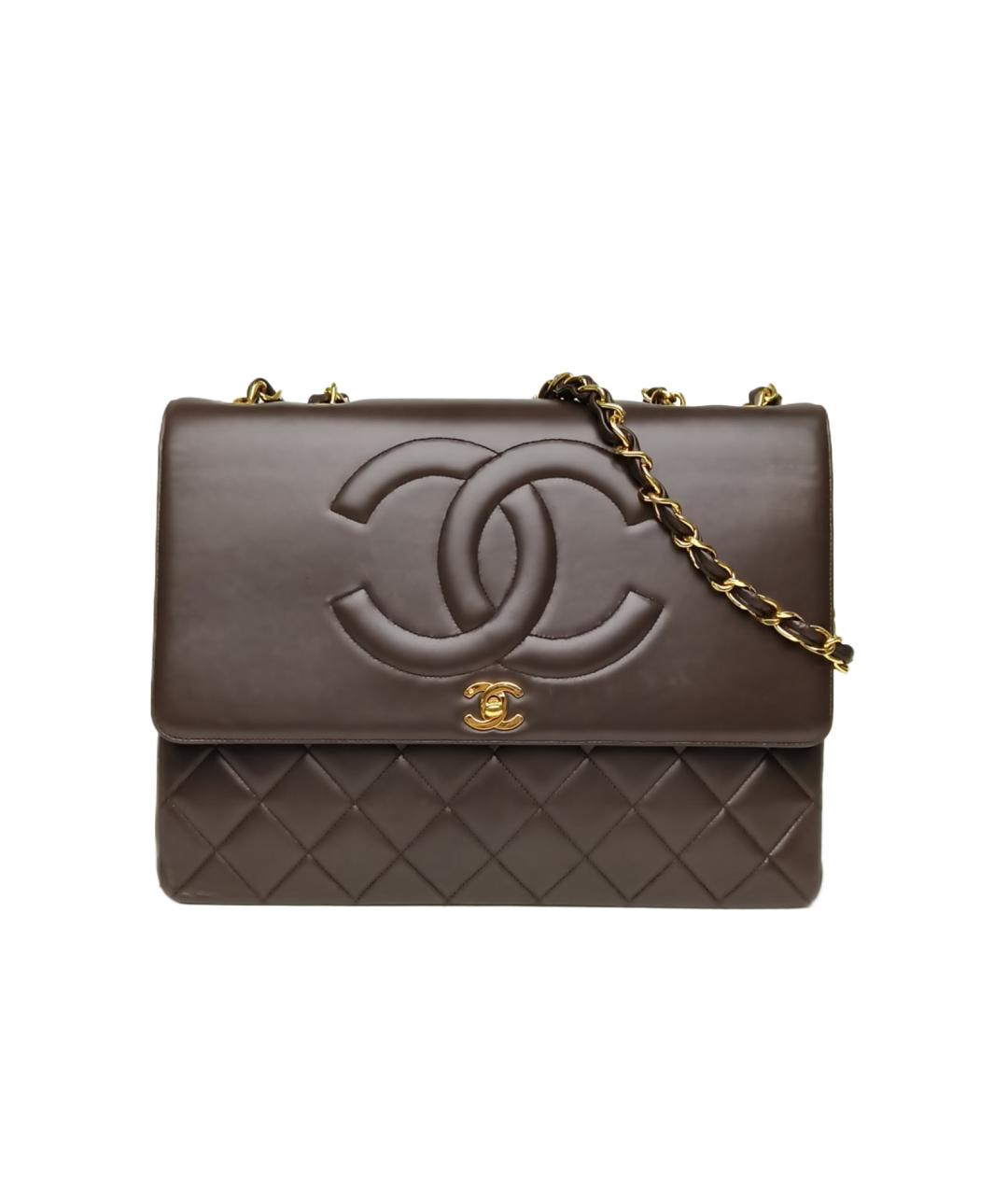 CHANEL Коричневая кожаная сумка через плечо, фото 1