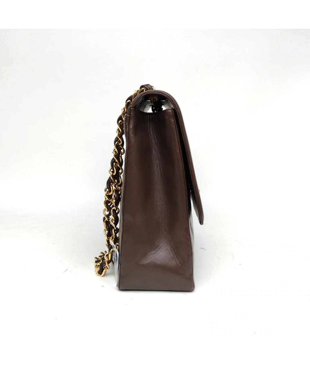 CHANEL Коричневая кожаная сумка через плечо, фото 5