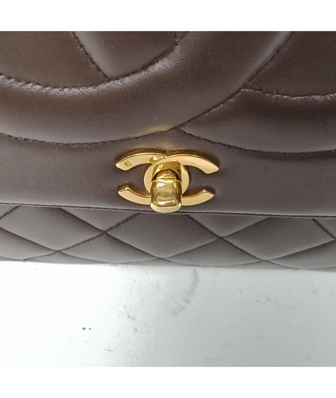 CHANEL Коричневая кожаная сумка через плечо, фото 7
