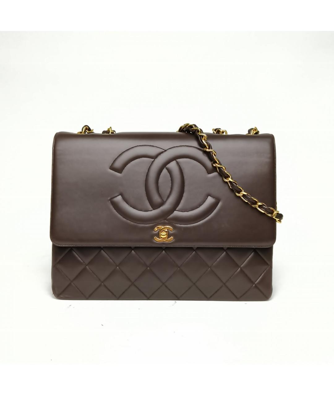 CHANEL Коричневая кожаная сумка через плечо, фото 3