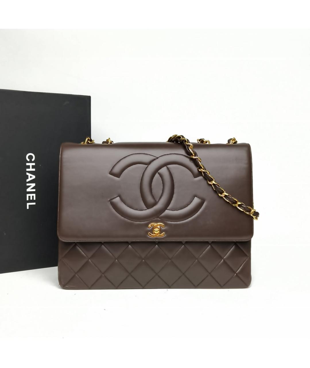 CHANEL Коричневая кожаная сумка через плечо, фото 2