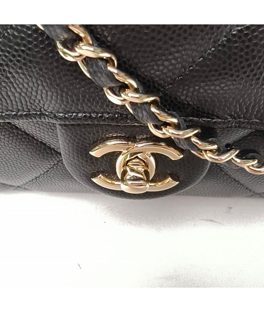 CHANEL Черная кожаная сумка с короткими ручками, фото 8