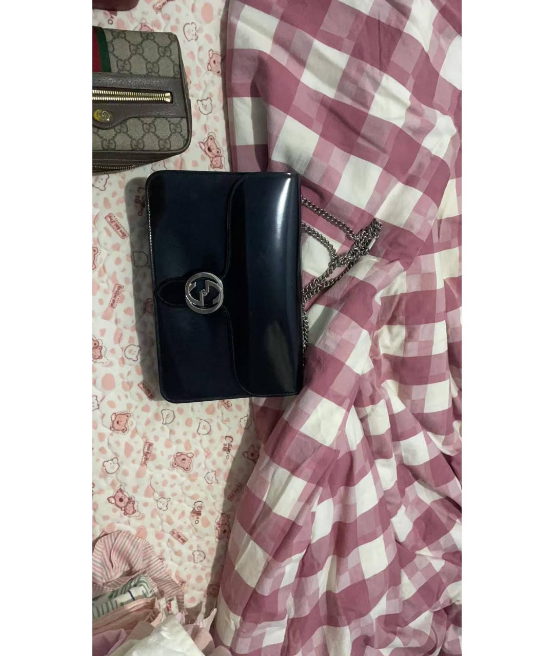 GUCCI Черная кожаная сумка через плечо, фото 9