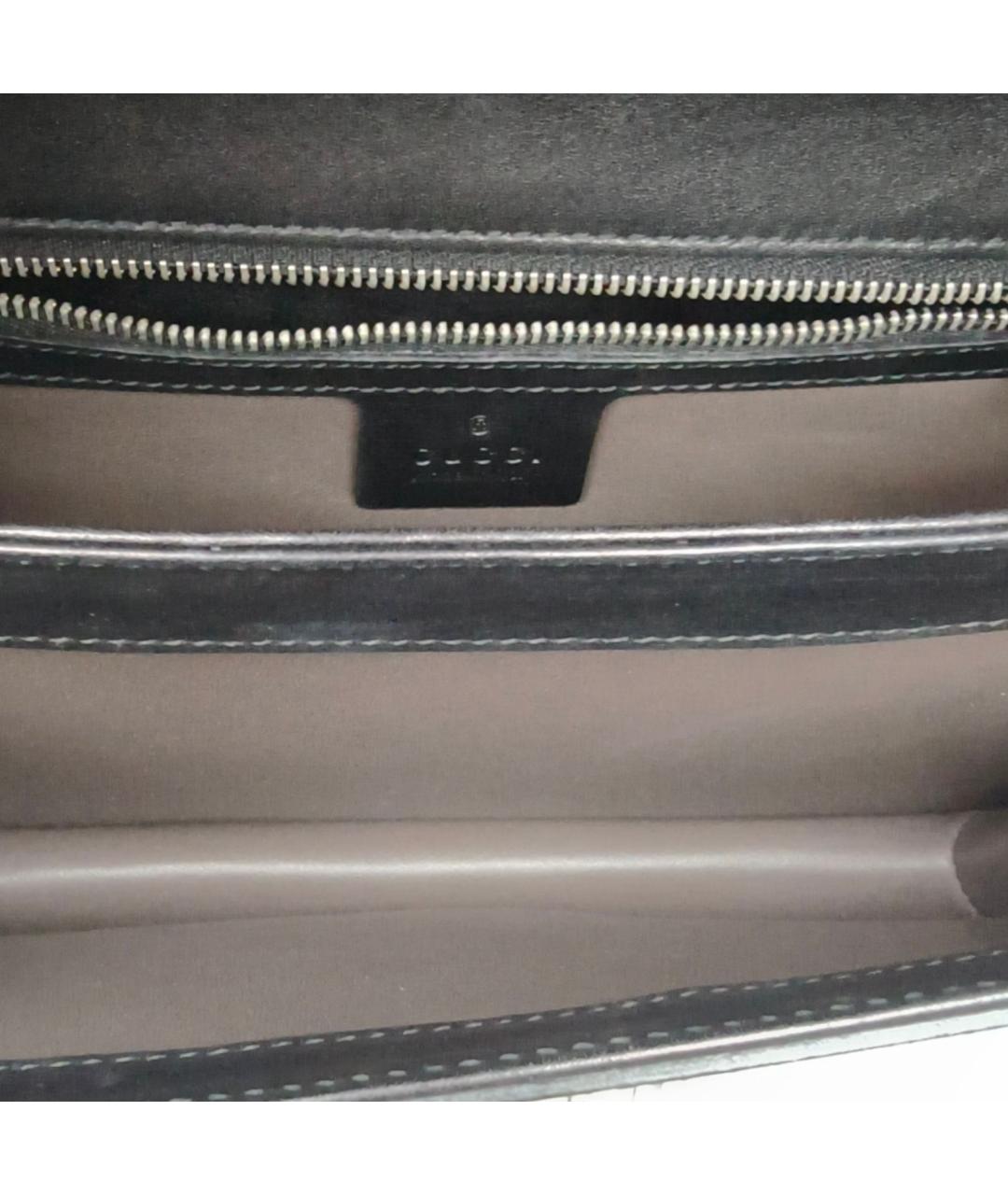 GUCCI Черная кожаная сумка через плечо, фото 7