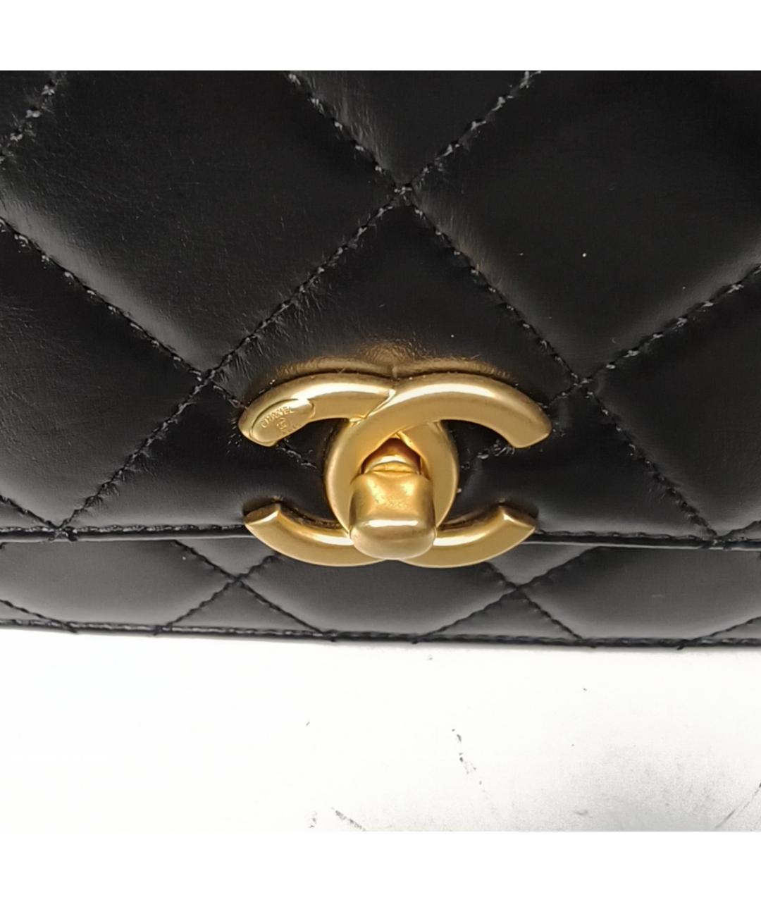 CHANEL Черная кожаная сумка через плечо, фото 8