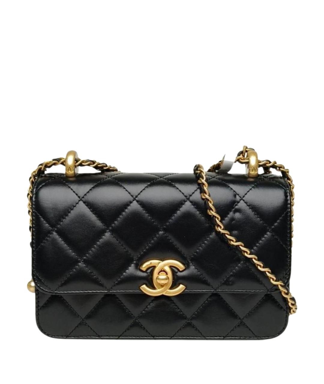 CHANEL Черная кожаная сумка через плечо, фото 1