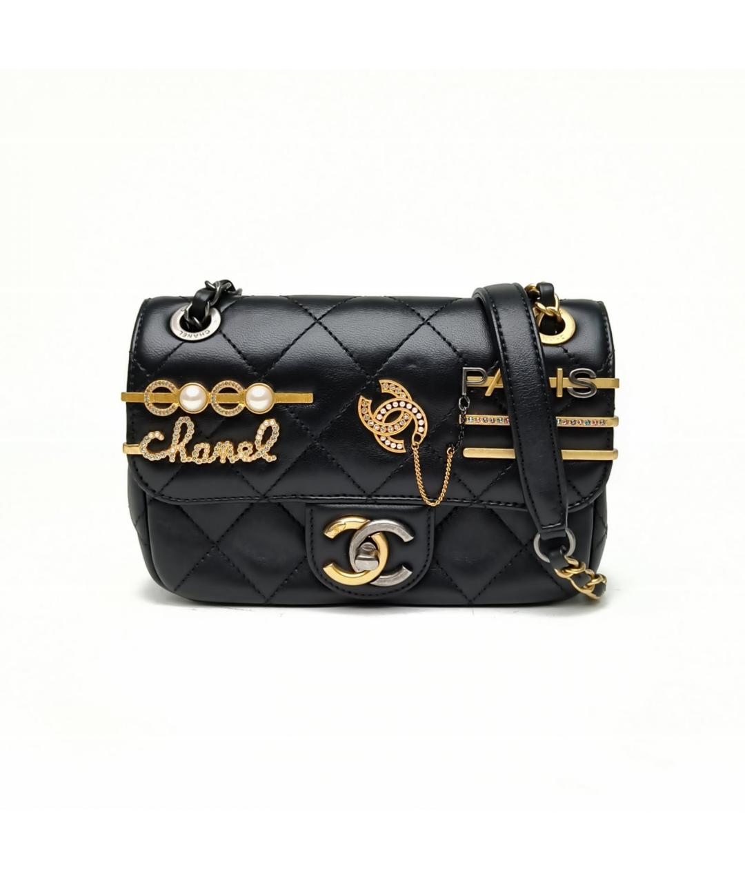 CHANEL Черная кожаная сумка через плечо, фото 2