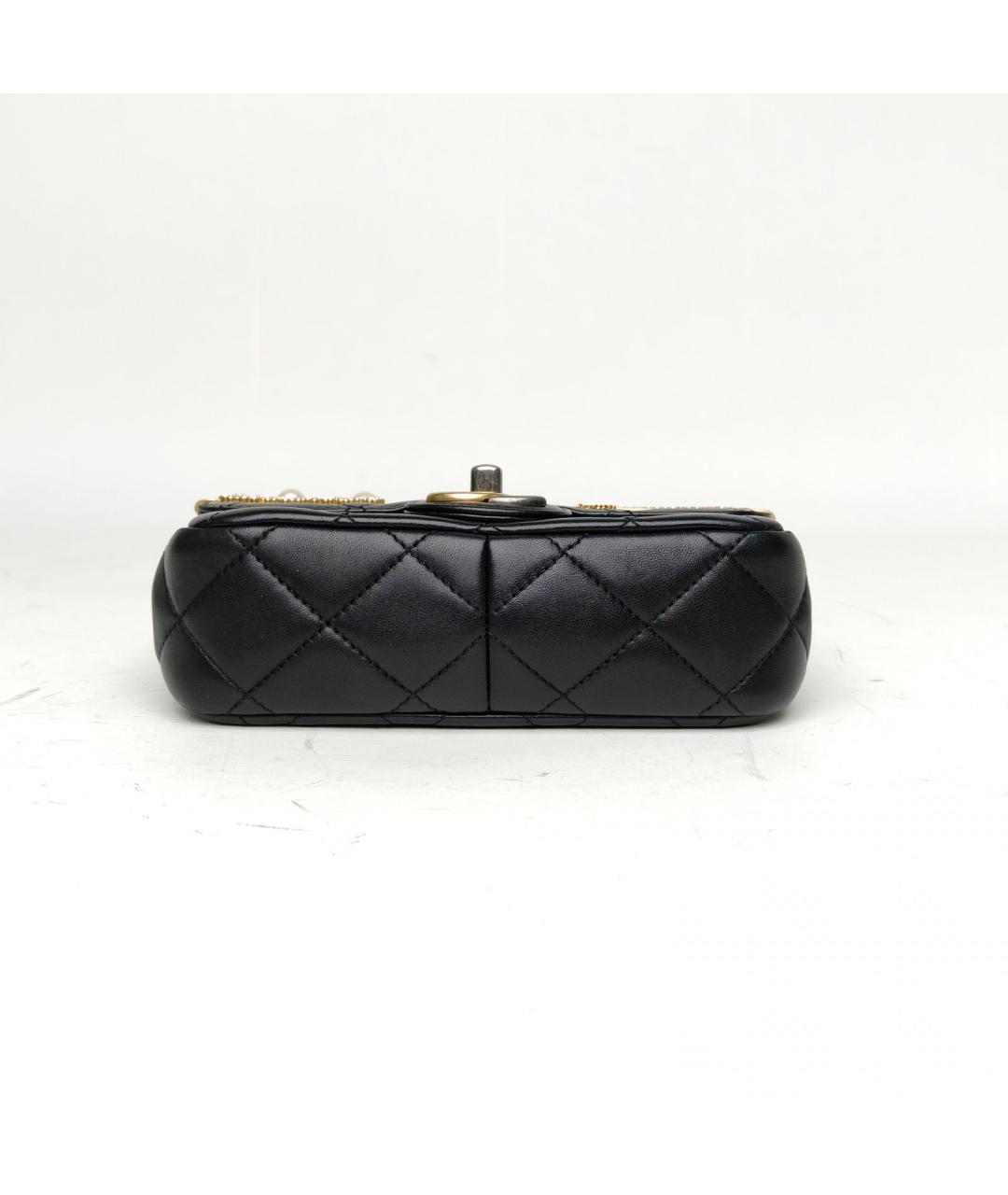CHANEL Черная кожаная сумка через плечо, фото 6