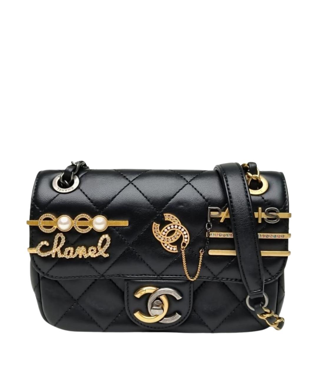 CHANEL Черная кожаная сумка через плечо, фото 1