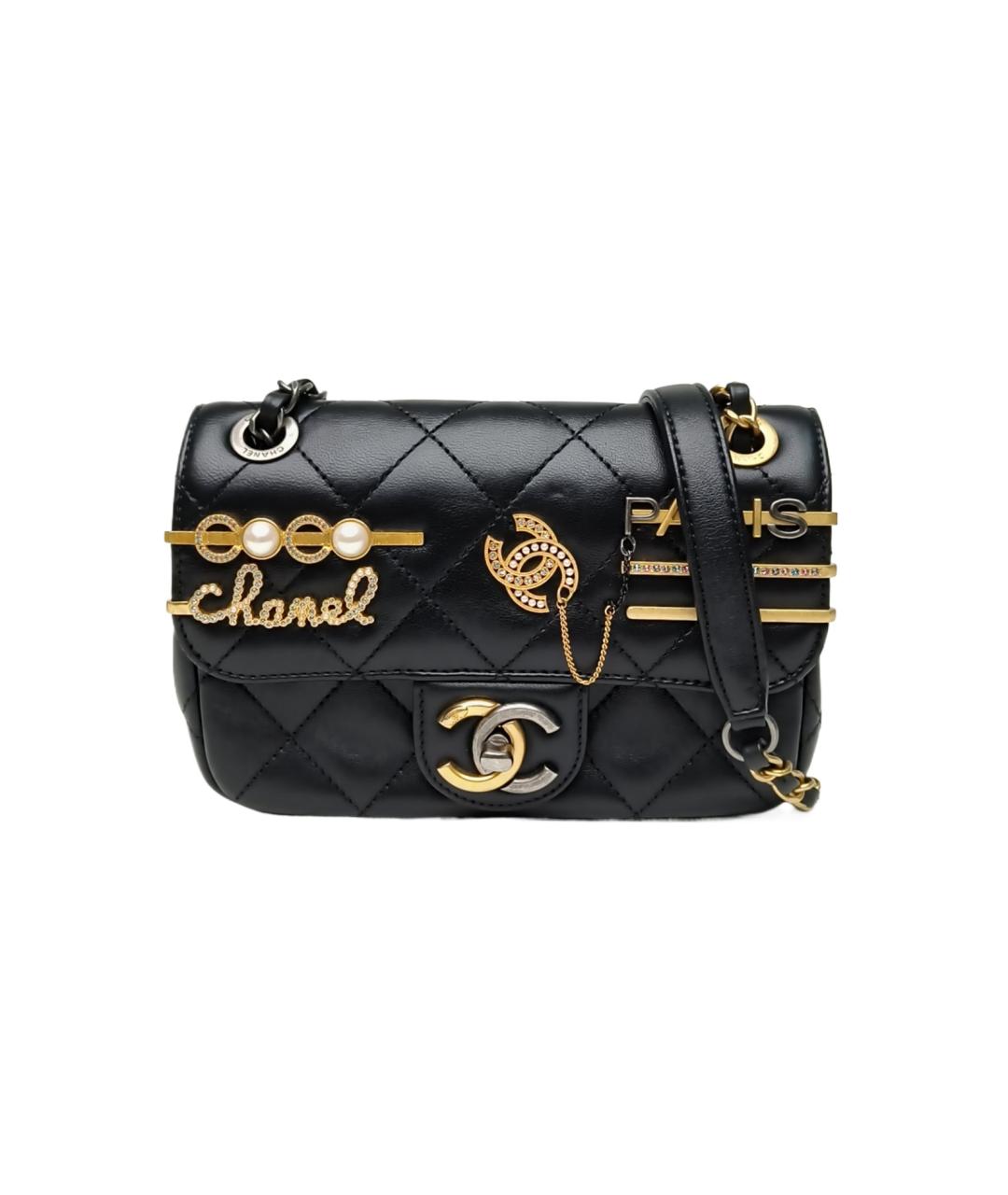 CHANEL Черная кожаная сумка через плечо, фото 10