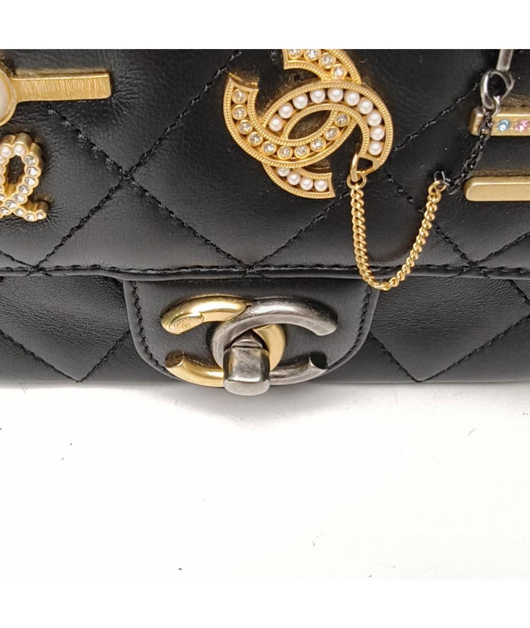 CHANEL Черная кожаная сумка через плечо, фото 8