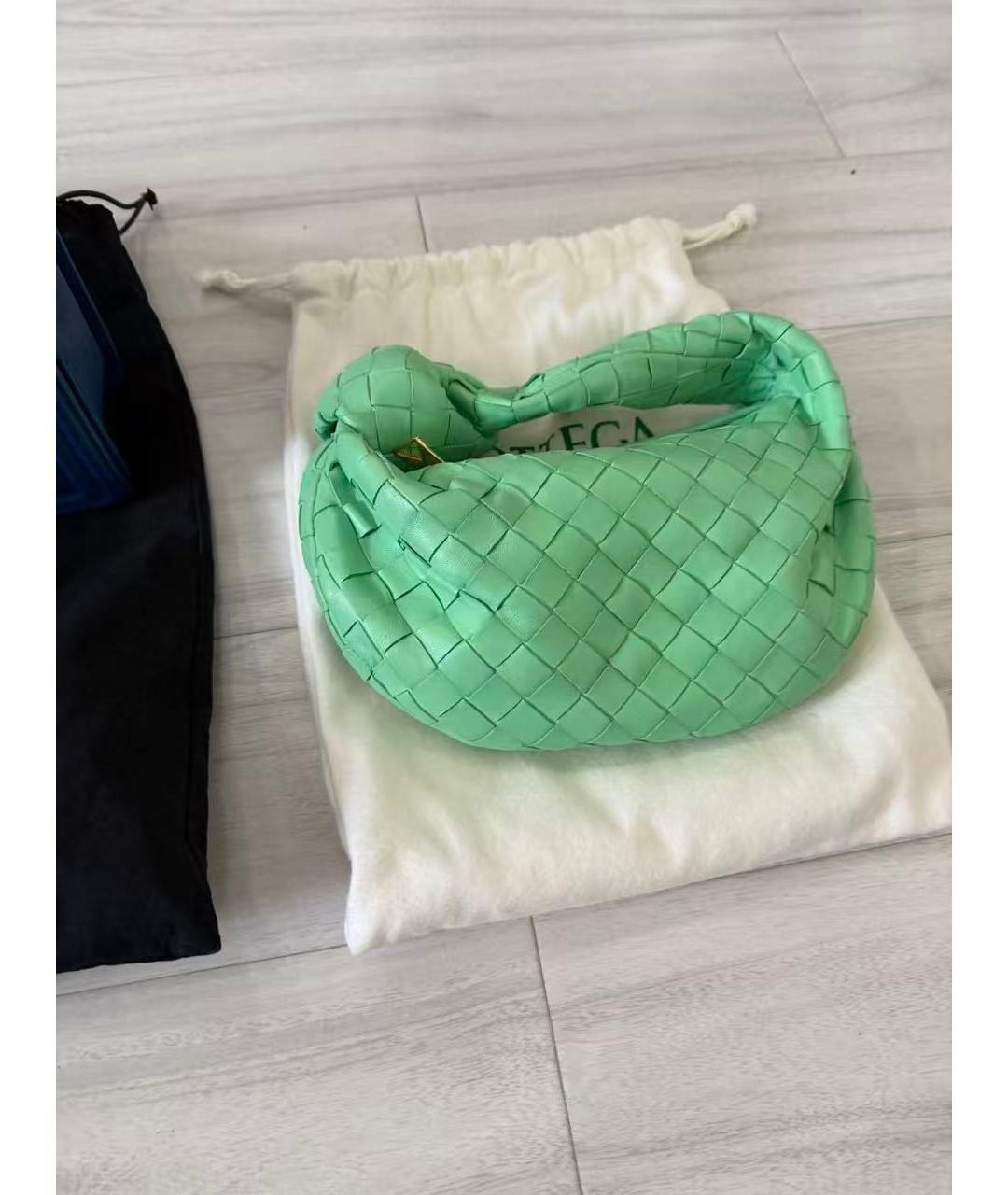 BOTTEGA VENETA Зеленая кожаная сумка с короткими ручками, фото 8