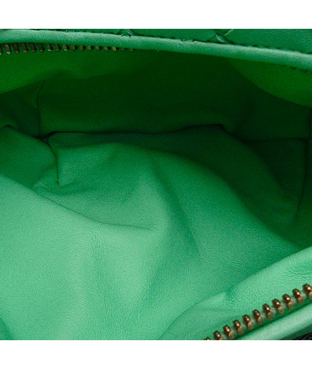 BOTTEGA VENETA Зеленая кожаная сумка с короткими ручками, фото 7