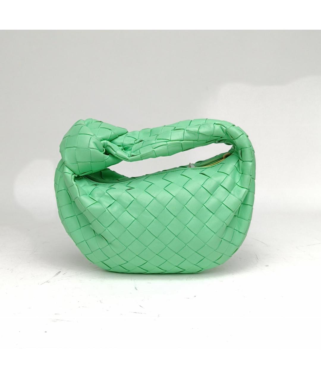 BOTTEGA VENETA Зеленая кожаная сумка с короткими ручками, фото 2