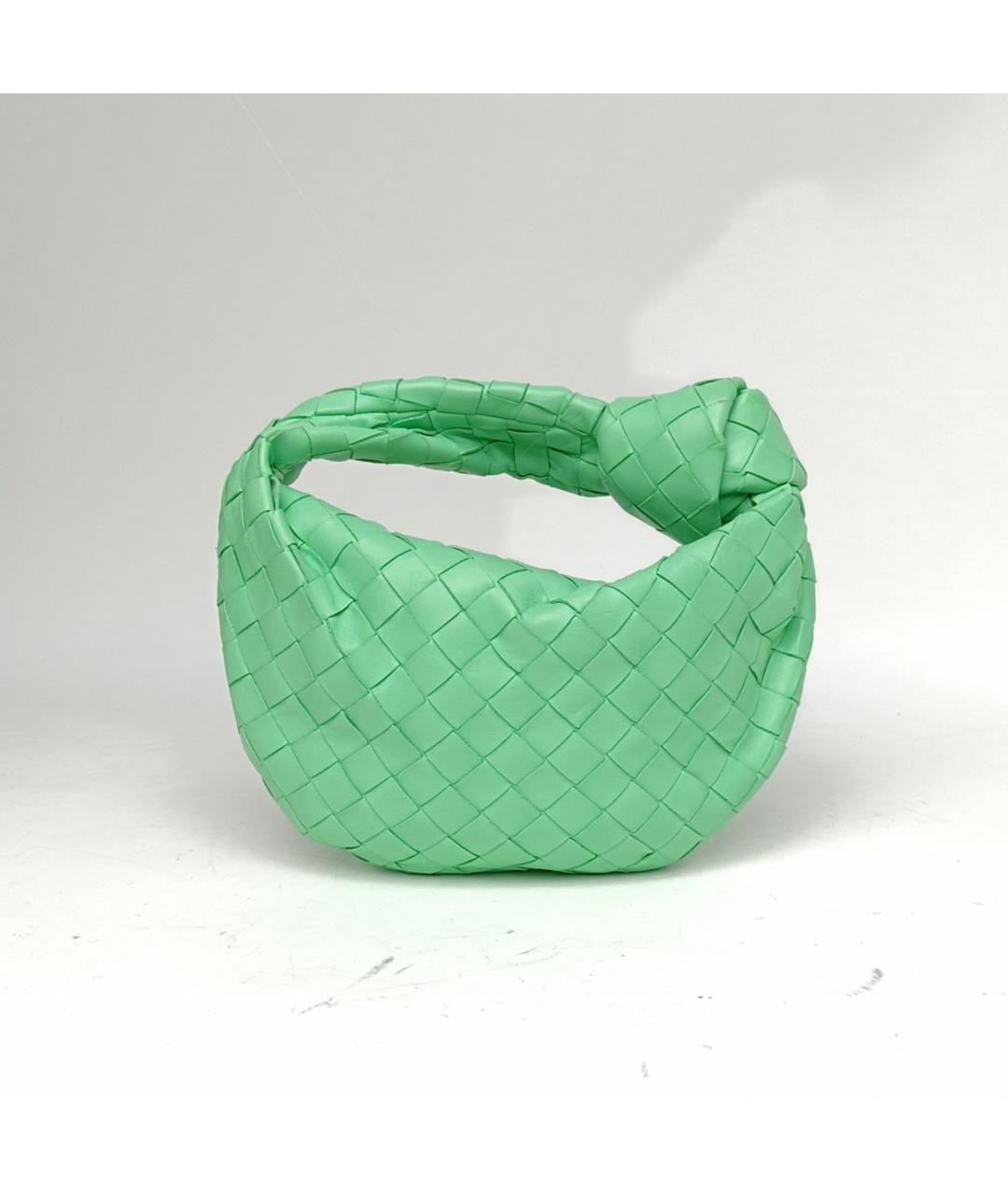 BOTTEGA VENETA Зеленая кожаная сумка с короткими ручками, фото 4