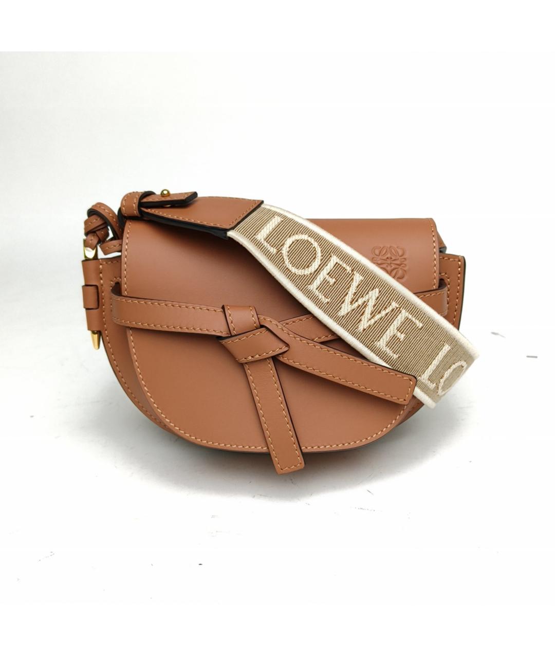 LOEWE Коричневая кожаная сумка через плечо, фото 2