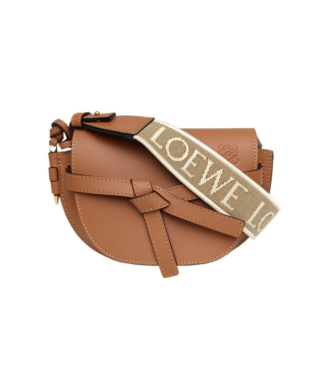 LOEWE Коричневая кожаная сумка через плечо, фото 10