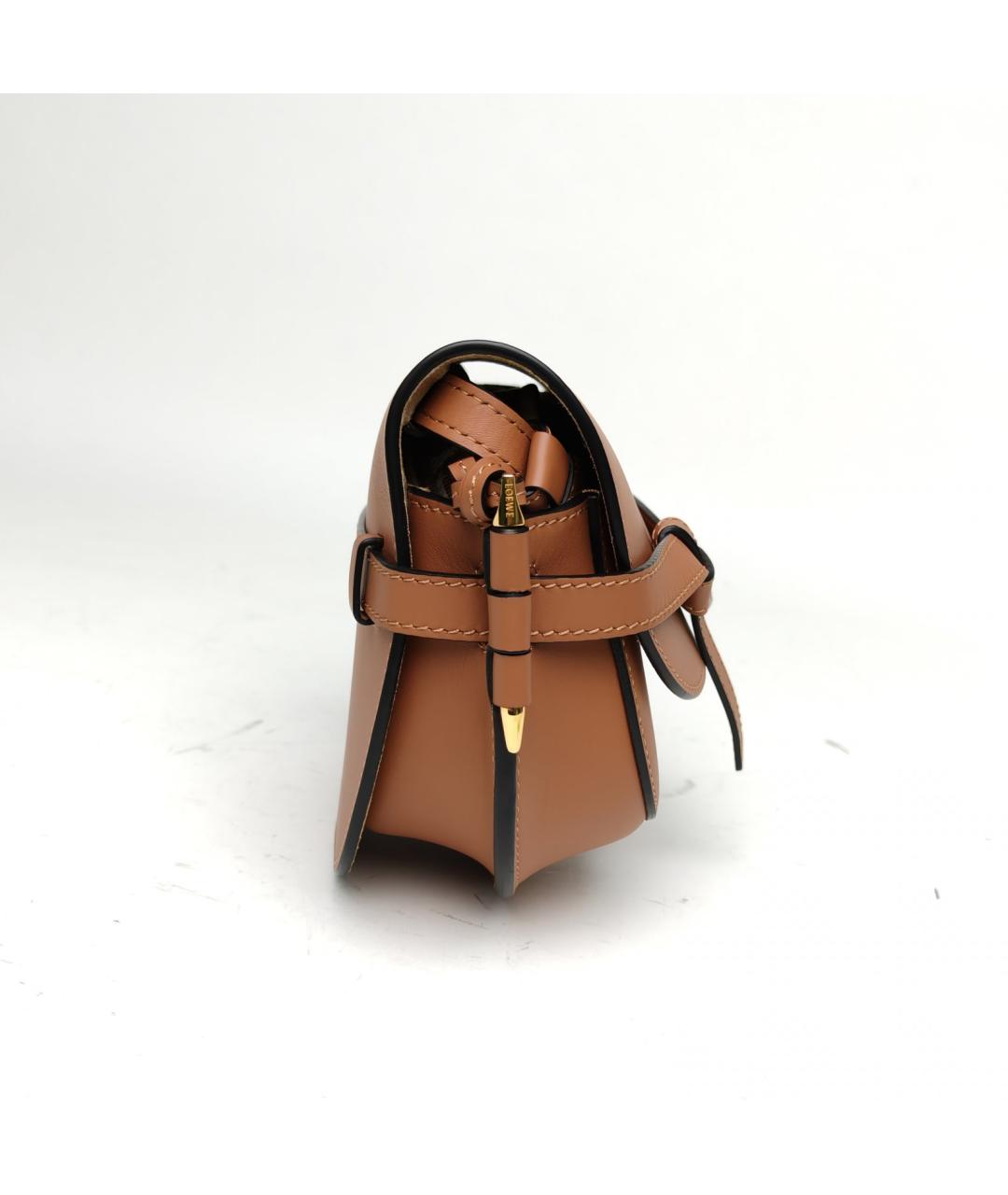 LOEWE Коричневая кожаная сумка через плечо, фото 5