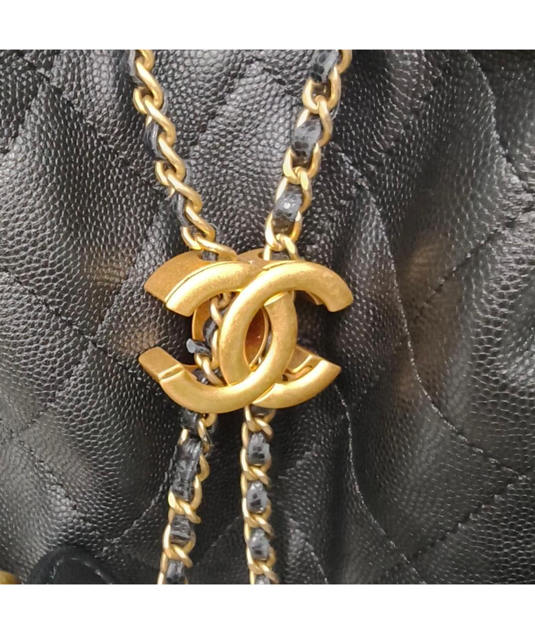 CHANEL Черная кожаная сумка через плечо, фото 7