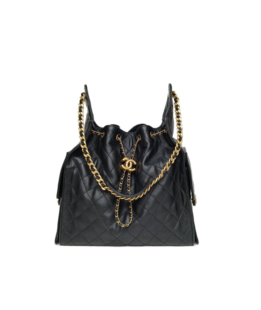 CHANEL Черная кожаная сумка через плечо, фото 1