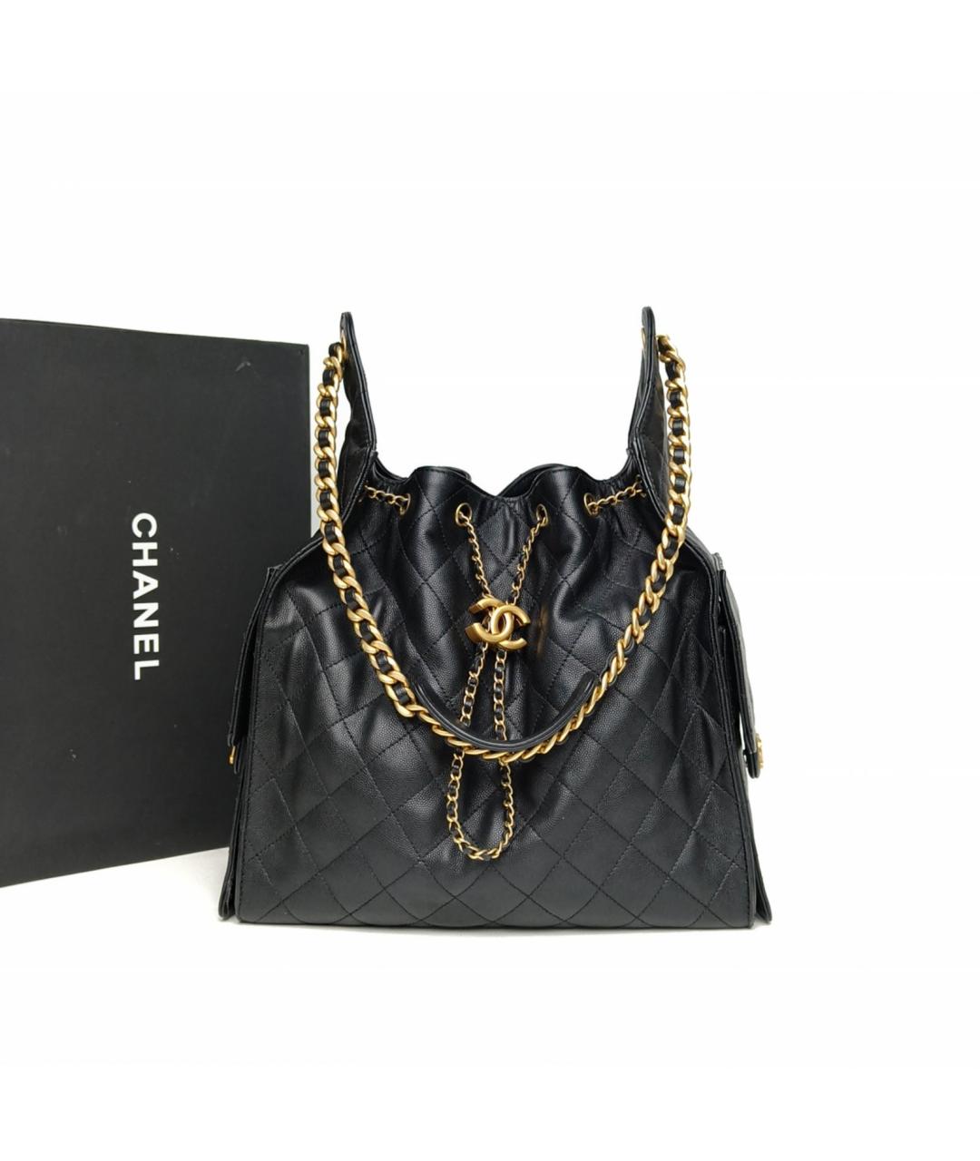 CHANEL Черная кожаная сумка через плечо, фото 9