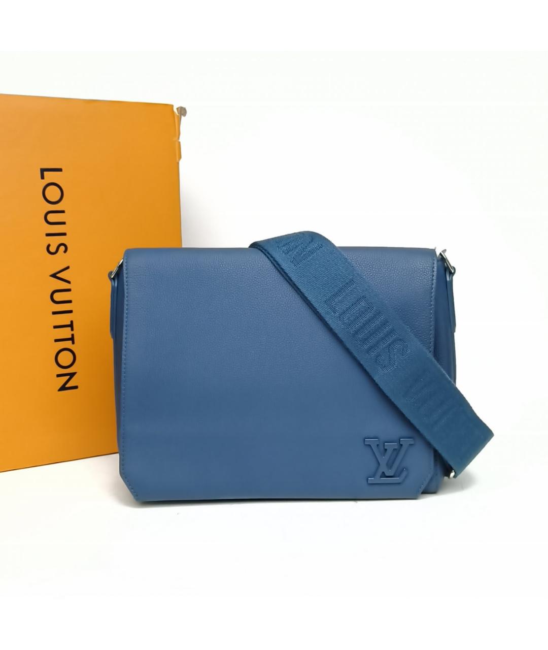 LOUIS VUITTON Синяя кожаная сумка через плечо, фото 8