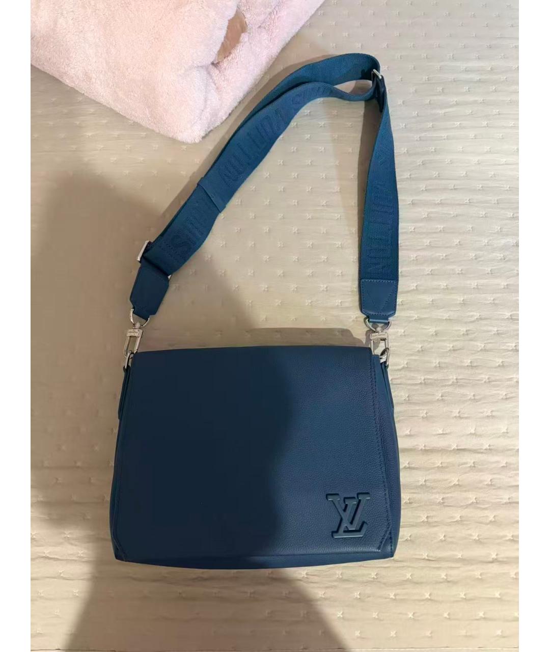 LOUIS VUITTON Синяя кожаная сумка через плечо, фото 9
