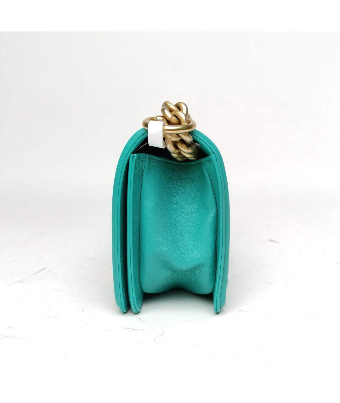 CHANEL Бирюзовая кожаная сумка через плечо, фото 3