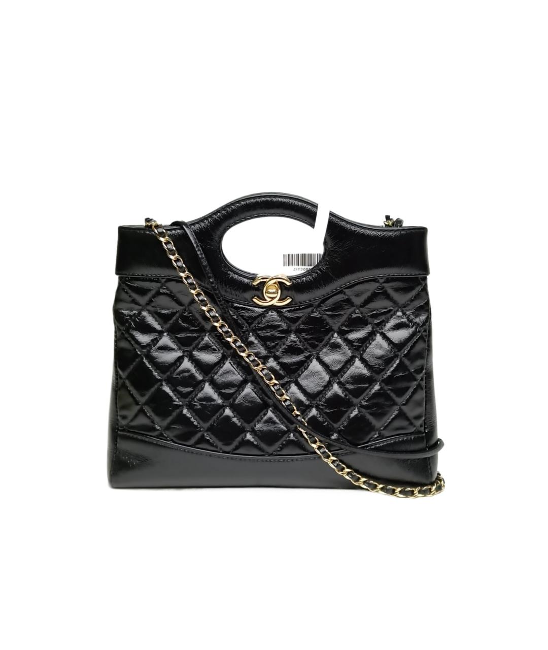 CHANEL Черная кожаная сумка с короткими ручками, фото 1