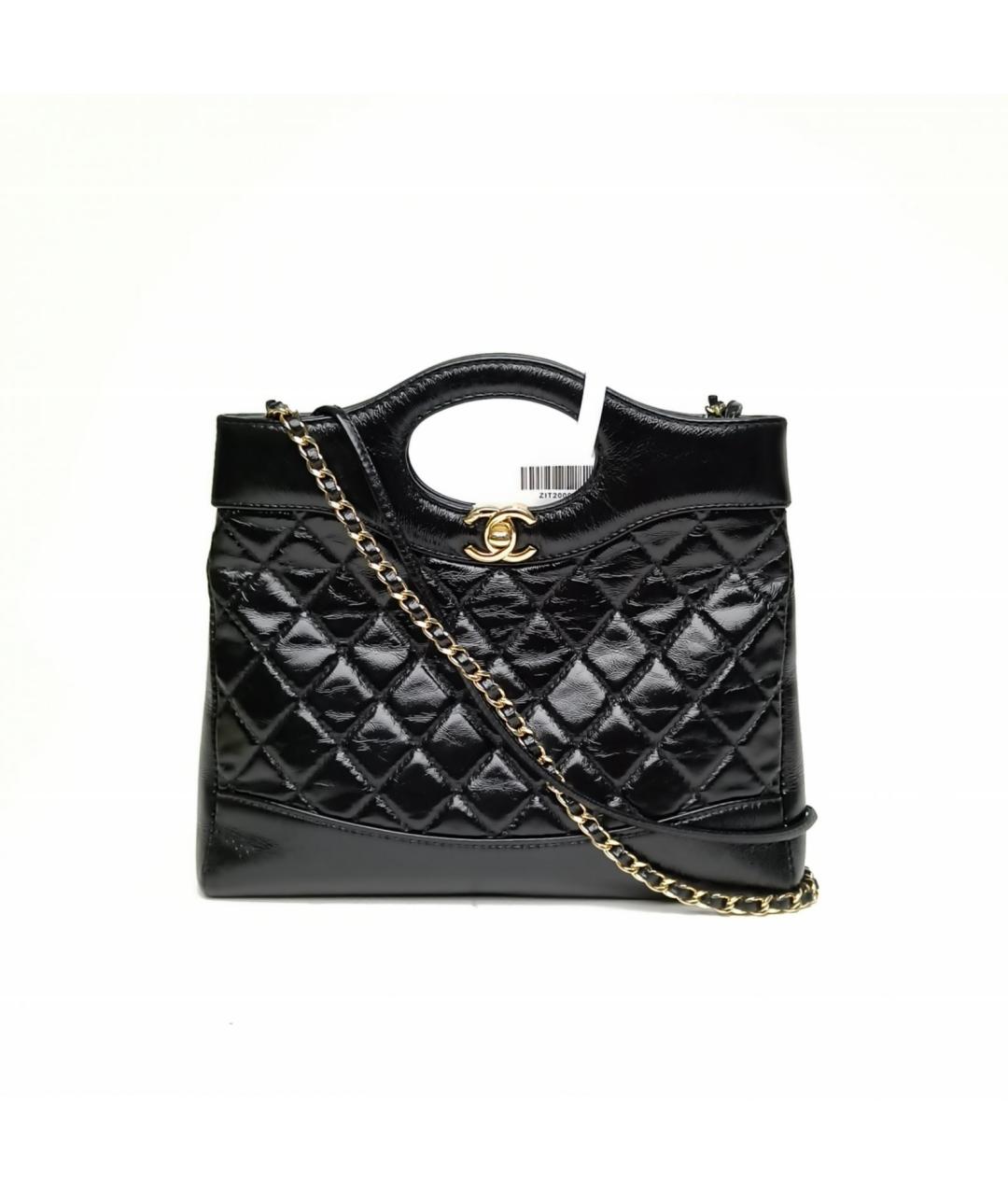 CHANEL Черная кожаная сумка с короткими ручками, фото 2