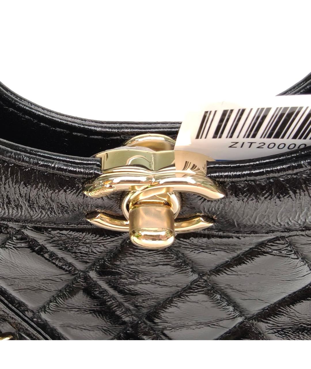 CHANEL Черная кожаная сумка с короткими ручками, фото 7