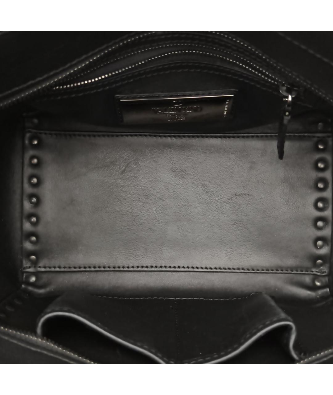 VALENTINO Черная кожаная сумка через плечо, фото 5