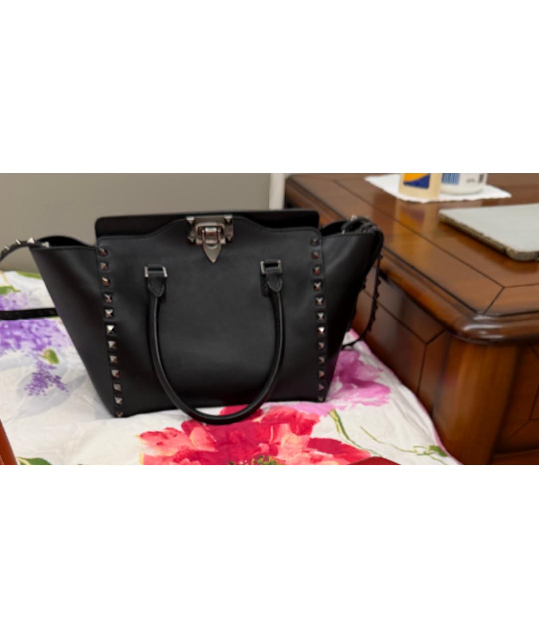 VALENTINO Черная кожаная сумка через плечо, фото 7