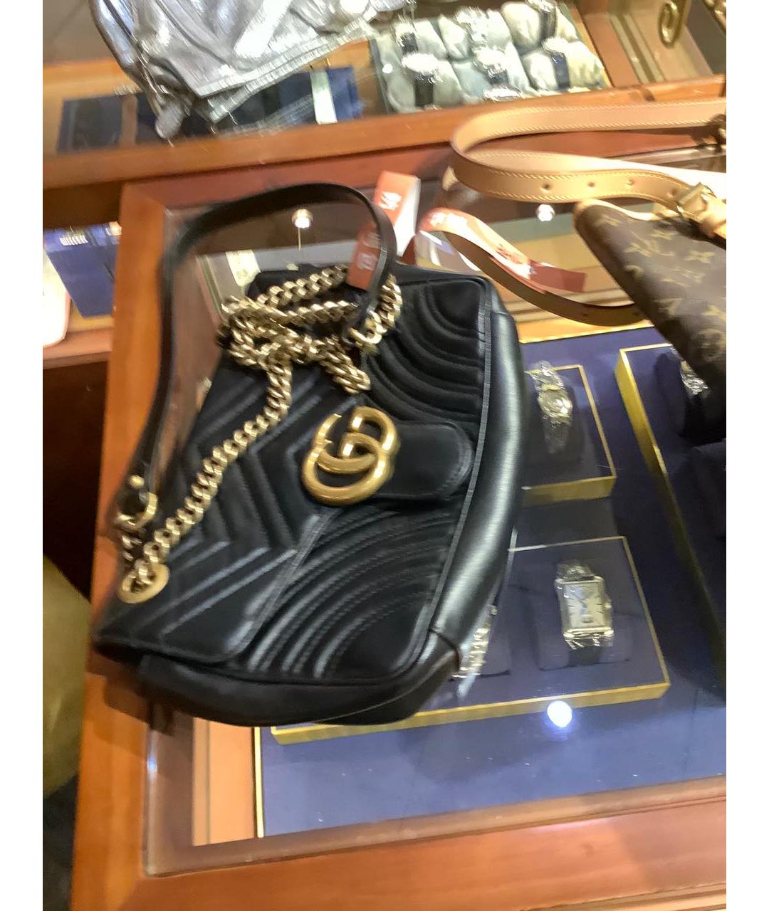 GUCCI Черная кожаная сумка через плечо, фото 9