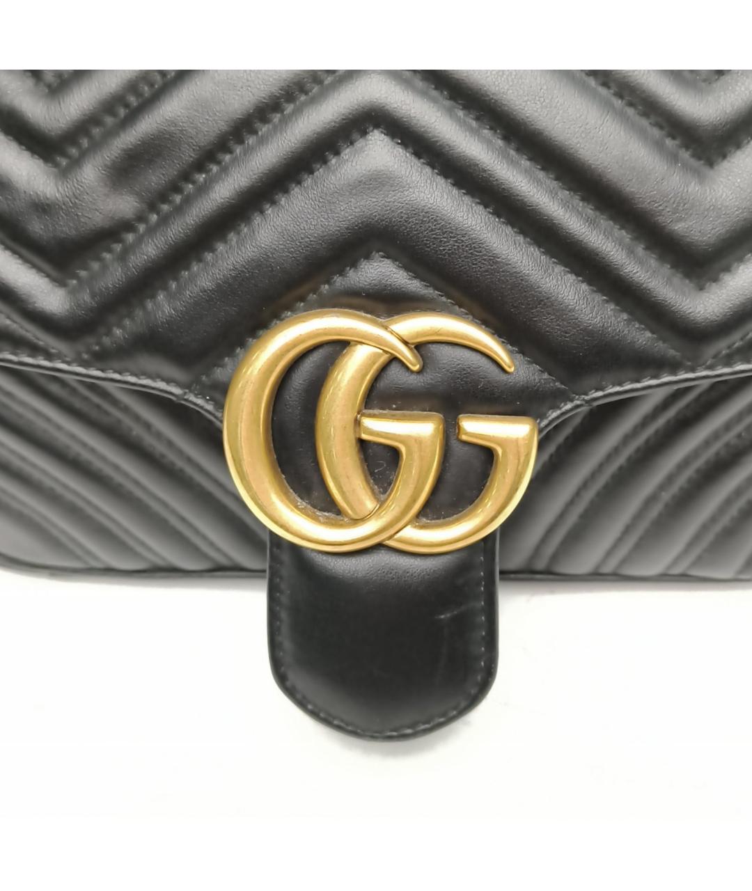 GUCCI Черная кожаная сумка через плечо, фото 7