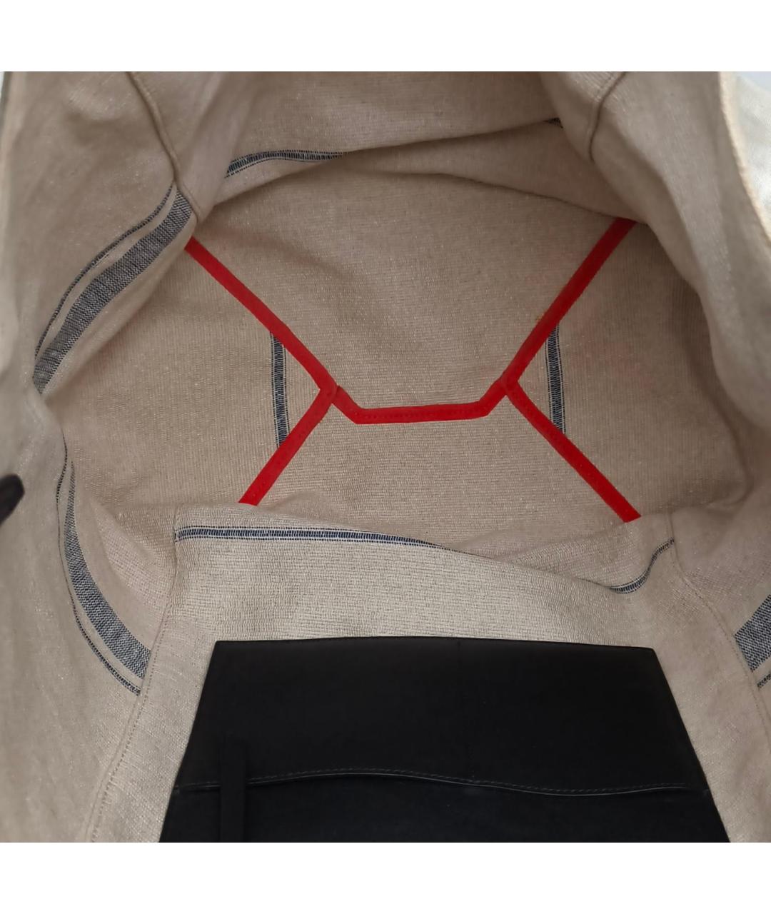 CELINE Бежевая льняная сумка тоут, фото 6