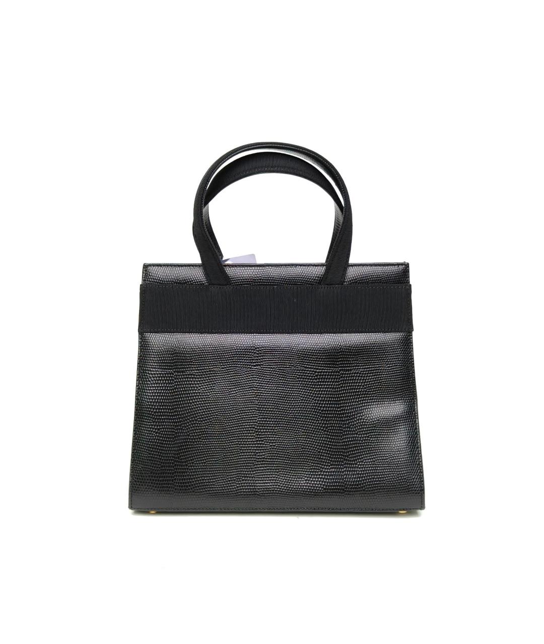 FERRAGAMO Черная кожаная сумка с короткими ручками, фото 4