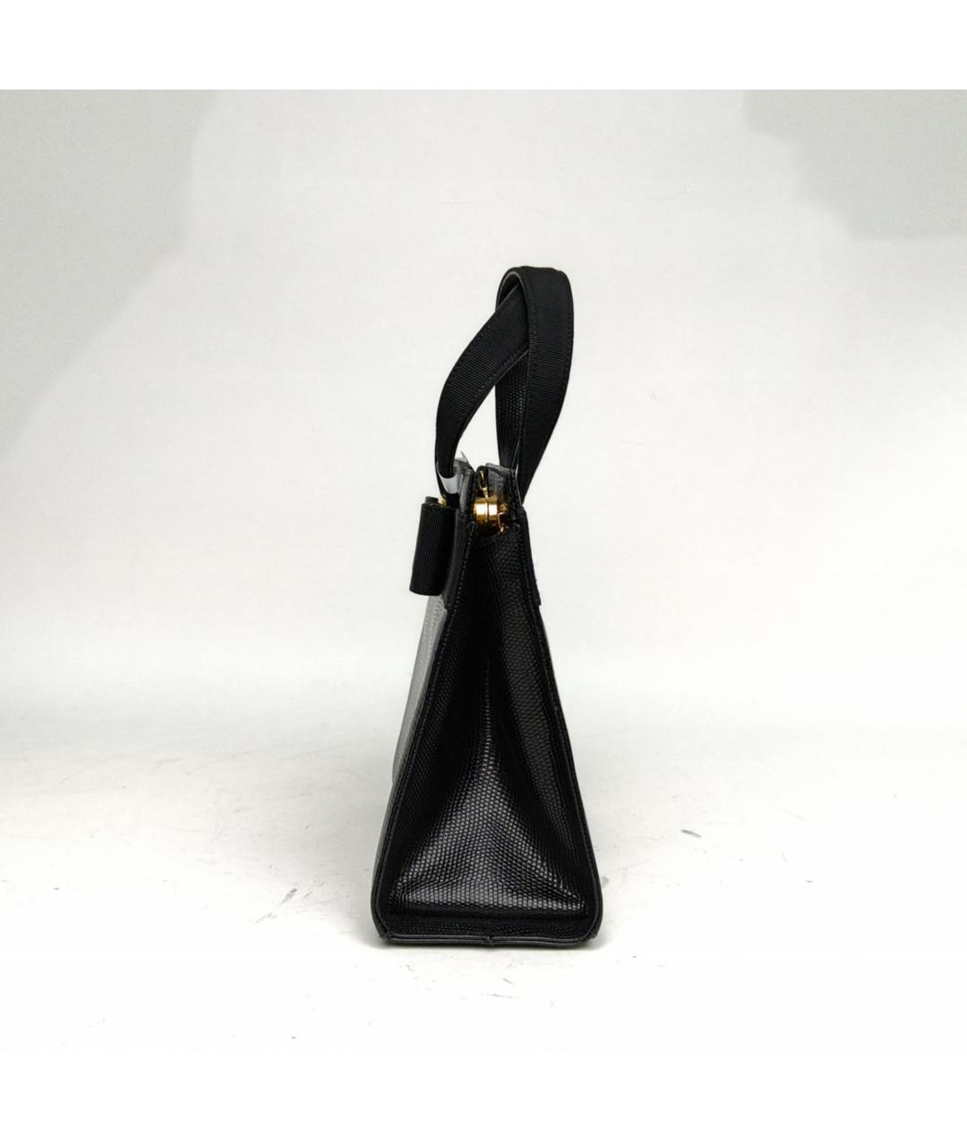 FERRAGAMO Черная кожаная сумка с короткими ручками, фото 3