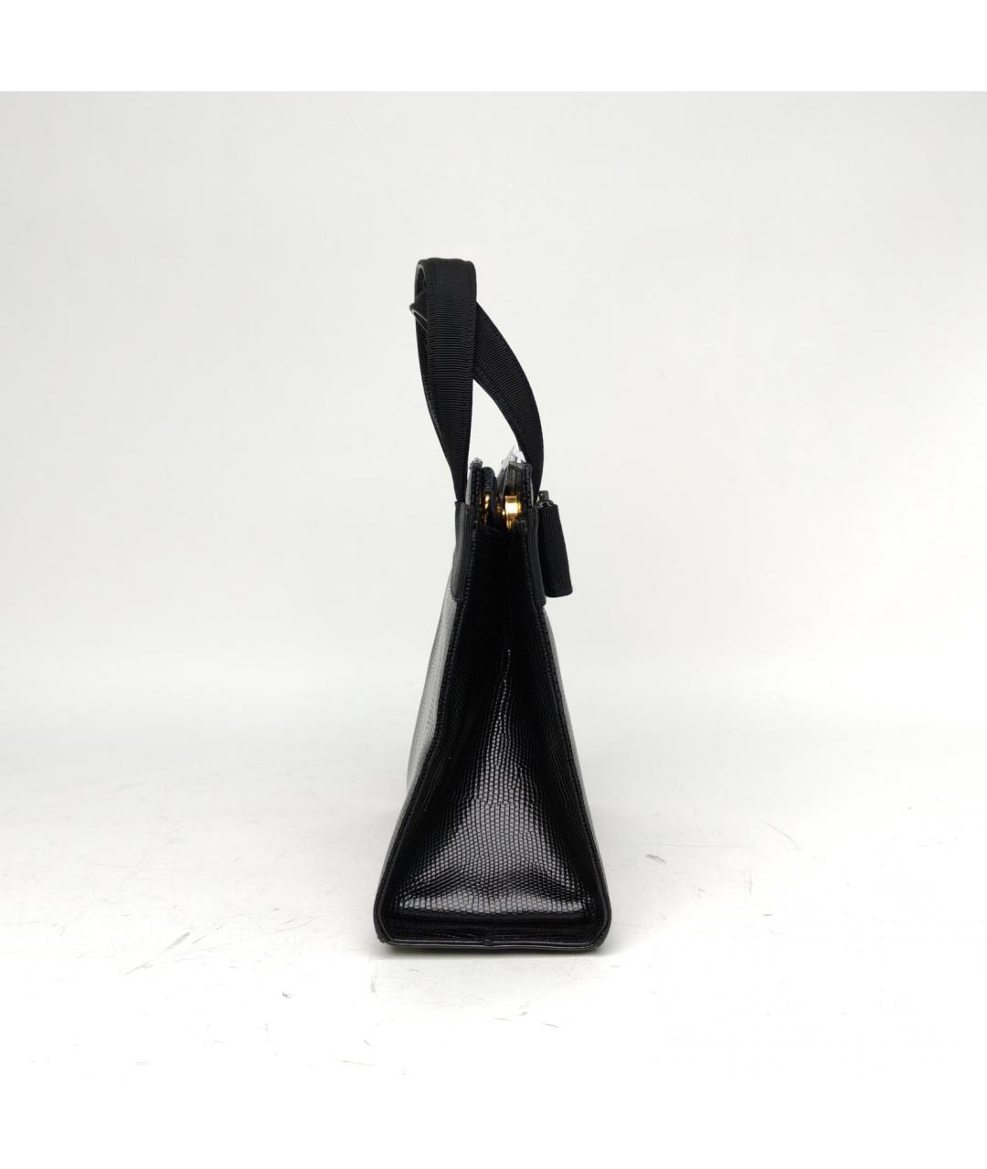 FERRAGAMO Черная кожаная сумка с короткими ручками, фото 5