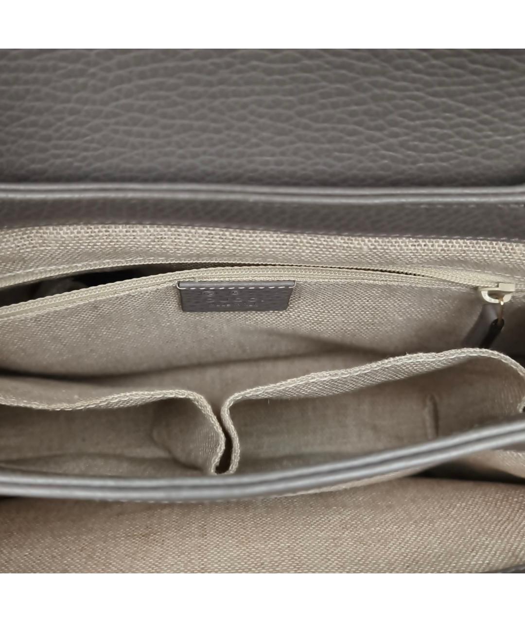 GUCCI Серая кожаная сумка через плечо, фото 7