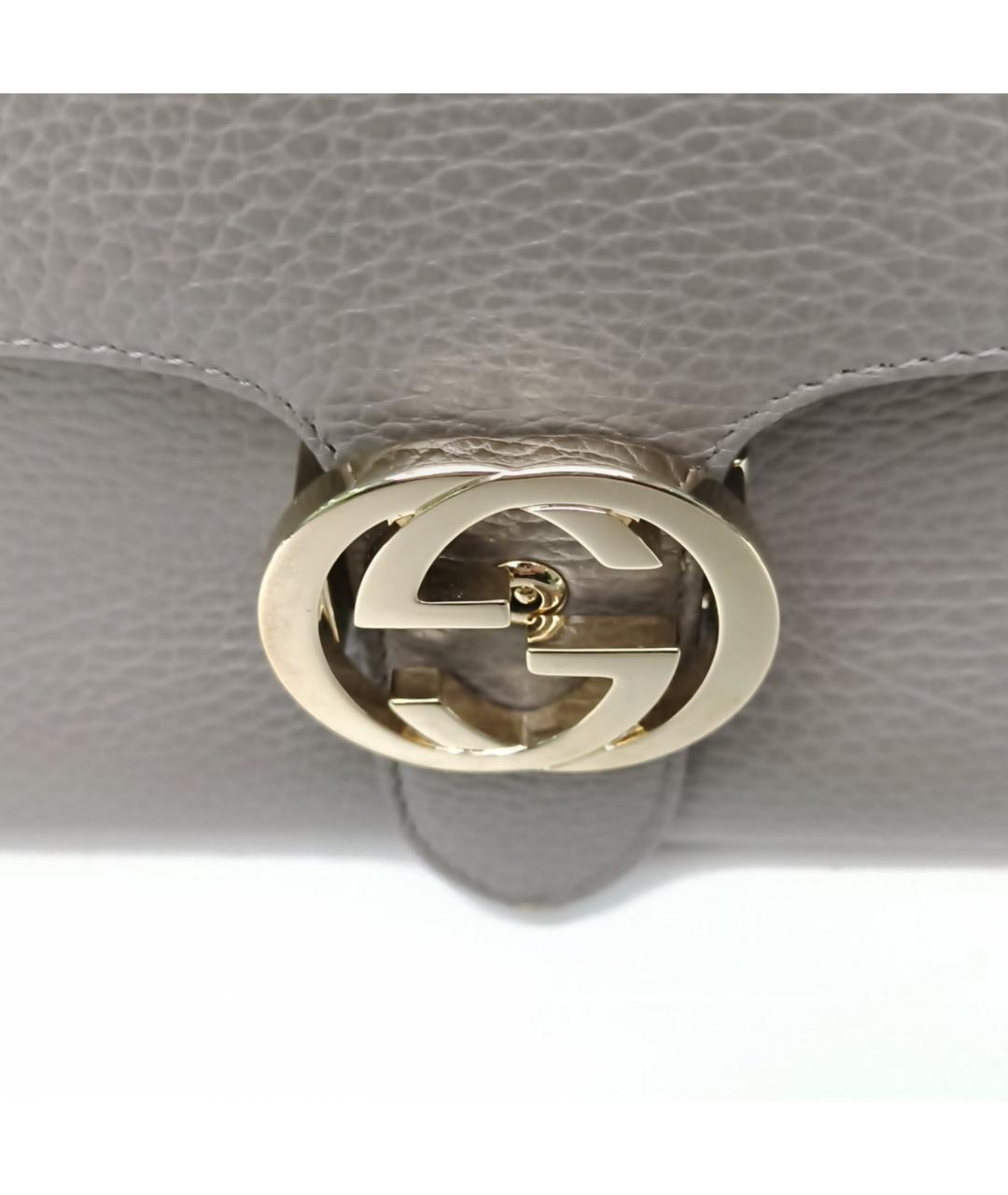 GUCCI Серая кожаная сумка через плечо, фото 2