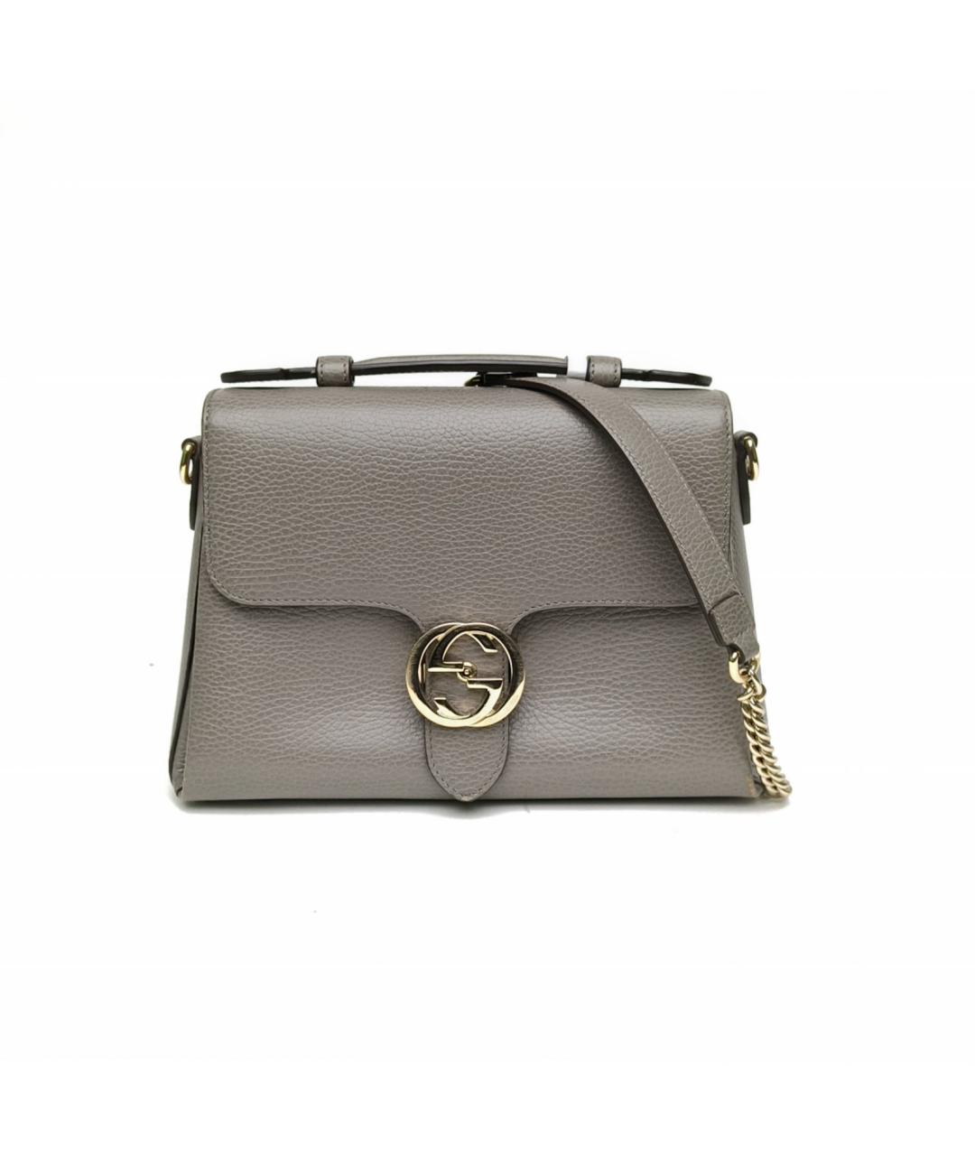GUCCI Серая кожаная сумка через плечо, фото 3