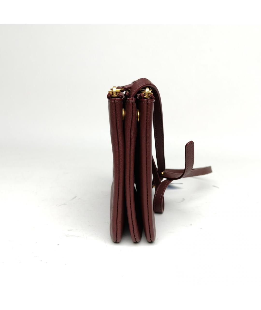 CELINE Бордовая кожаная сумка через плечо, фото 5