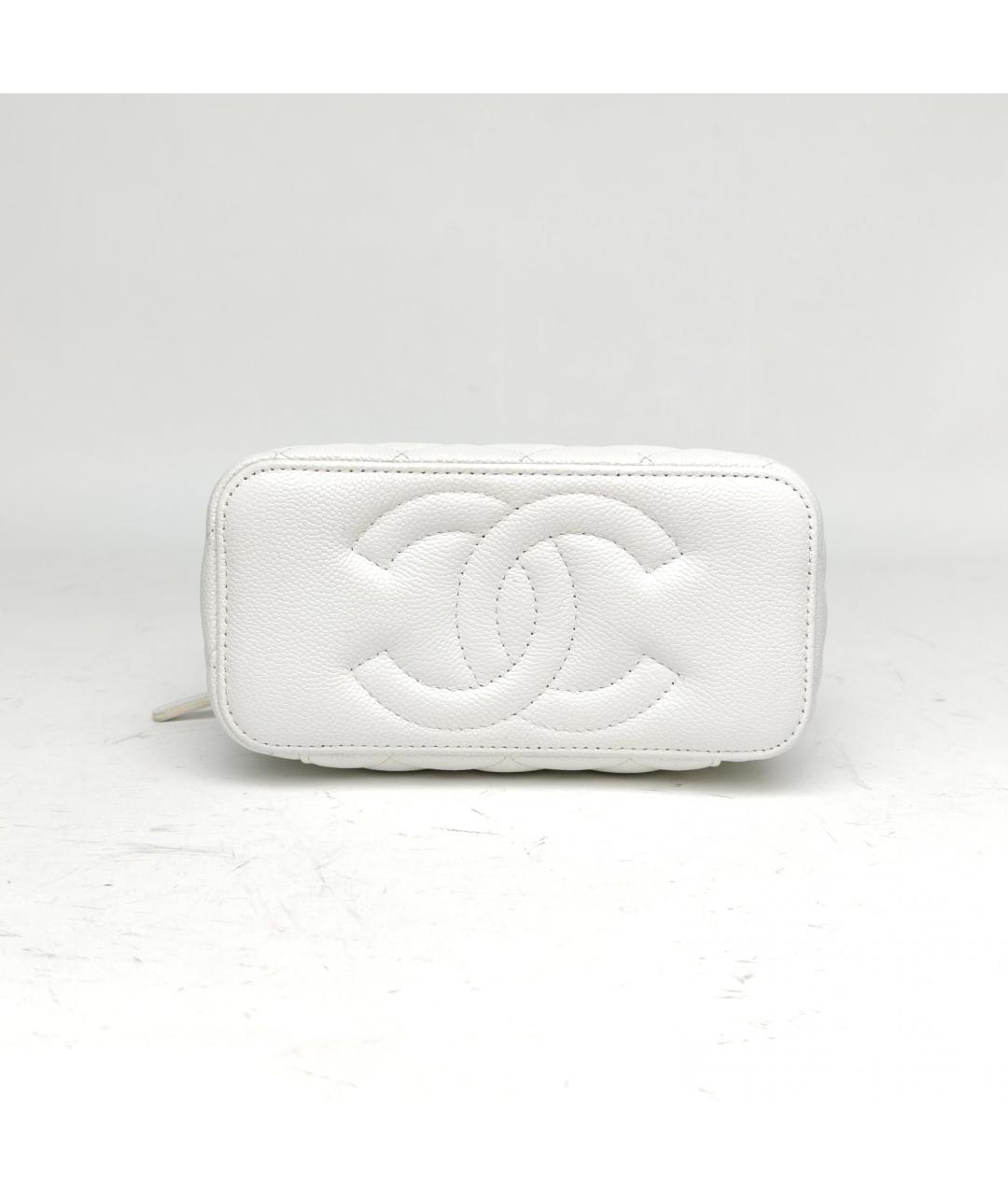 CHANEL Белая кожаная сумка через плечо, фото 4