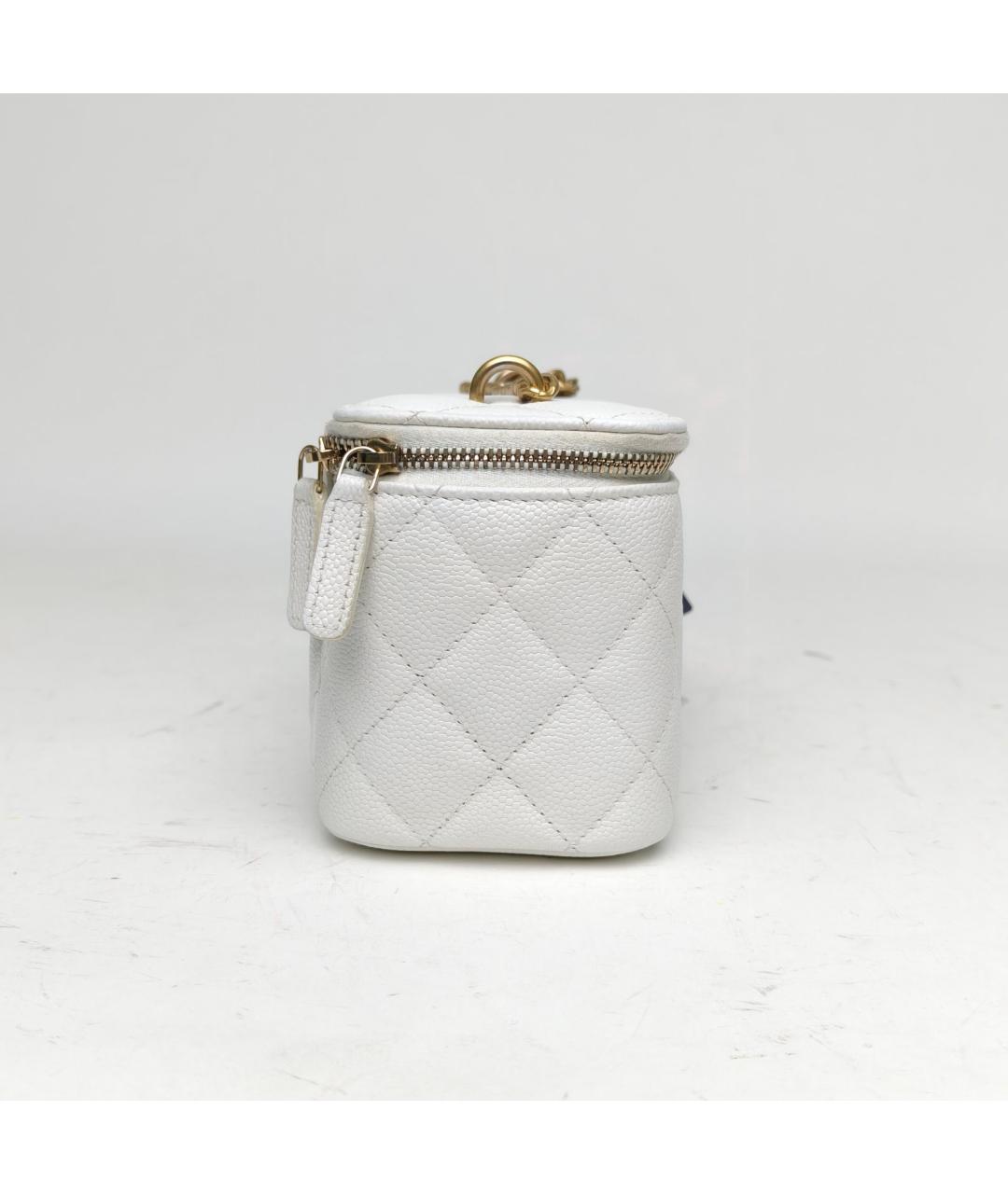 CHANEL Белая кожаная сумка через плечо, фото 3