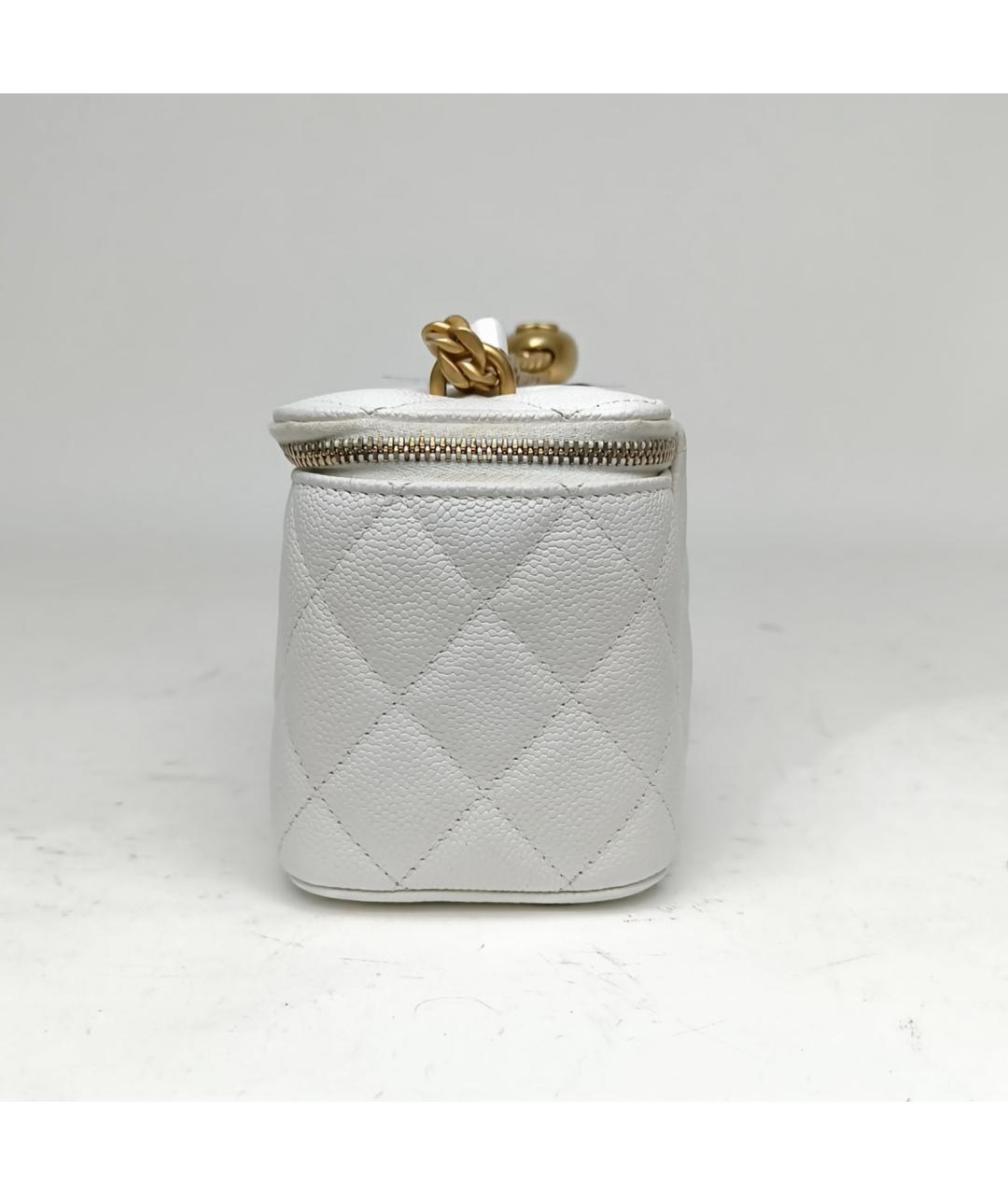 CHANEL Белая кожаная сумка через плечо, фото 2