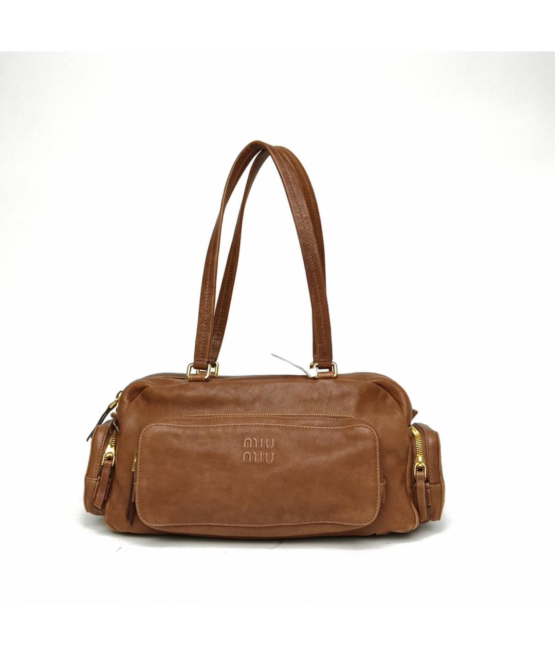 MIU MIU Коричневая кожаная сумка через плечо, фото 2