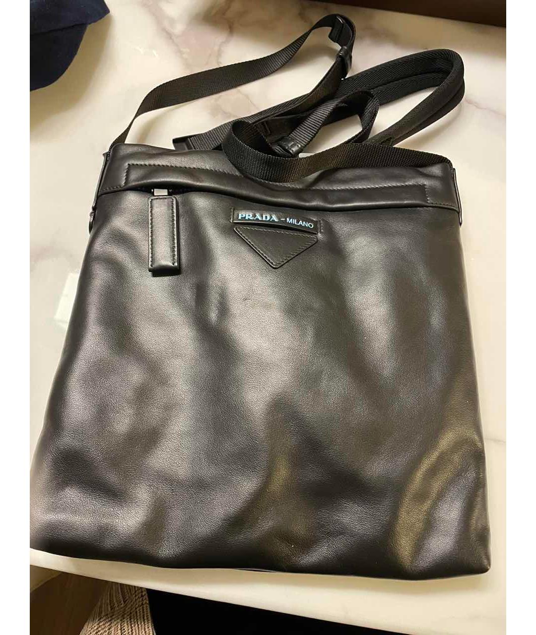 PRADA Черная кожаная сумка через плечо, фото 8