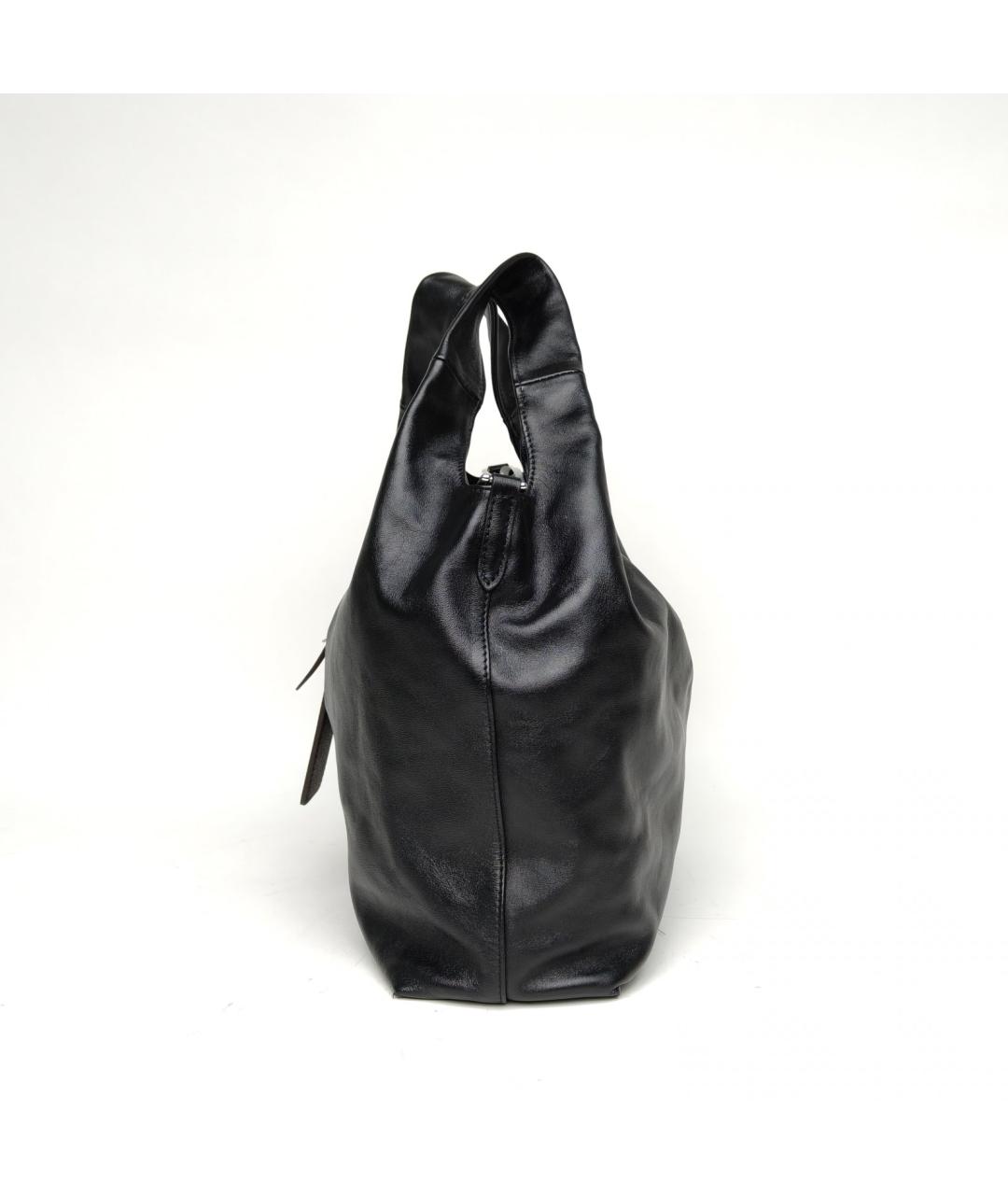 LOUIS VUITTON Черная кожаная сумка с короткими ручками, фото 3